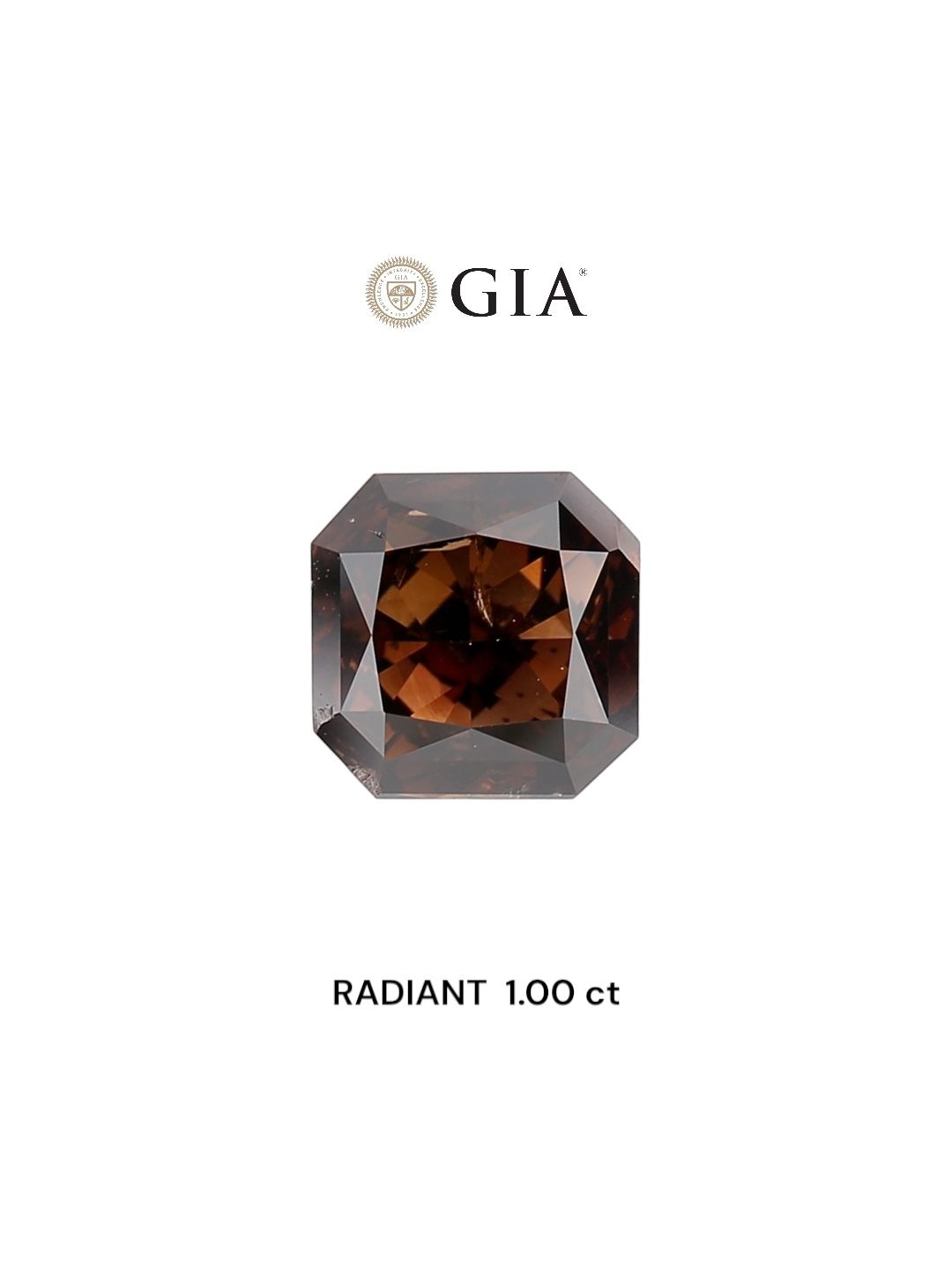 Diament 1.0 ct Fancy Dark Orange Brown/