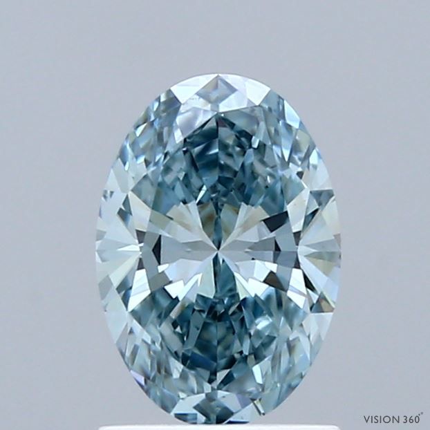 1.0 CT Fancy Vivid Greenish Blue OVAL