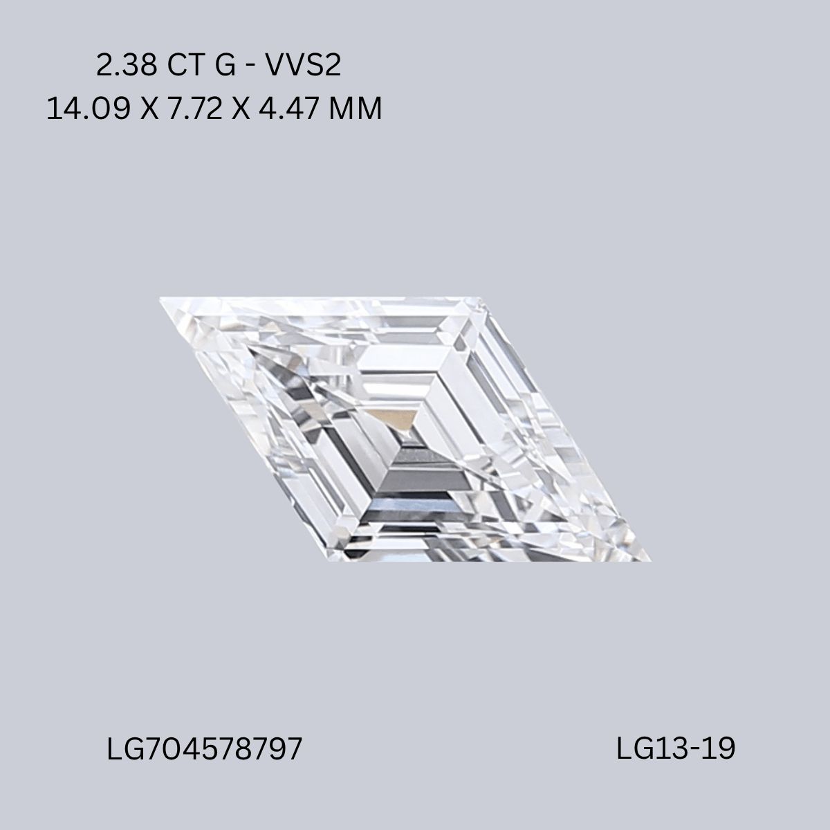 2.38 ct lab-grown Lozenge Diamond