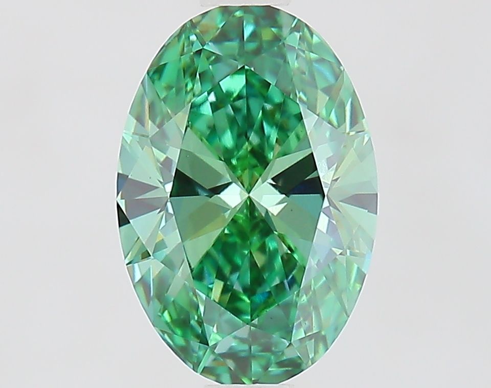 1.45 CT Fancy Vivid Green OVAL