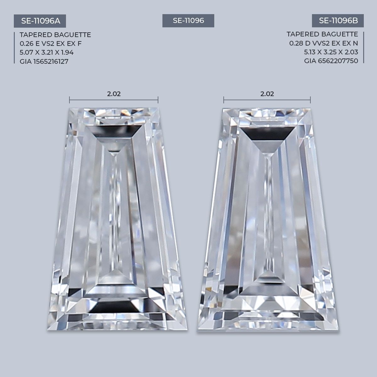 0.28 ct Tapered baguette Diamond
