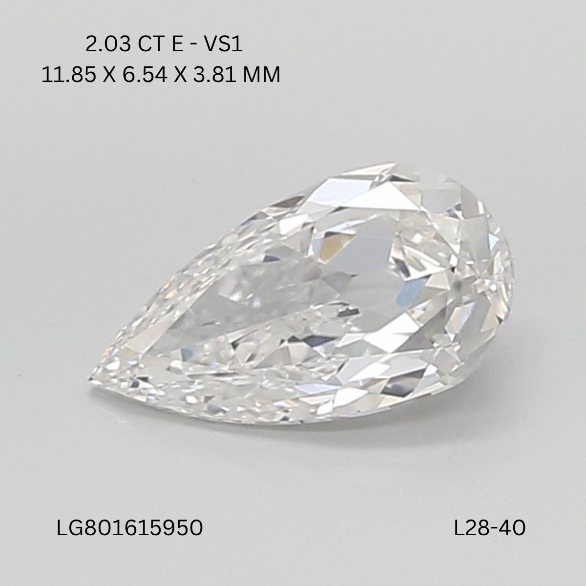 2.03 ct. pear Lab Grown Diamond front image