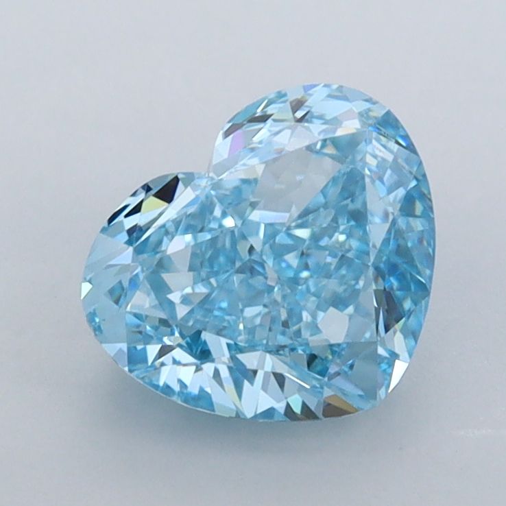 1.64 CT Fancy Vivid Blue HEART