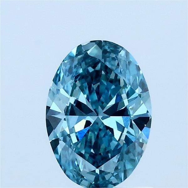 0.79 CT Fancy Vivid Green Blue OVAL