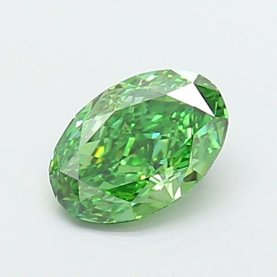 1.37 CT Fancy Vivid Green OVAL