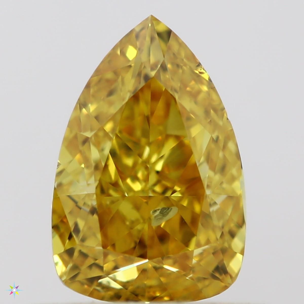Diament 0.56 ct Fancy Vivid Orangey Yellow/I1