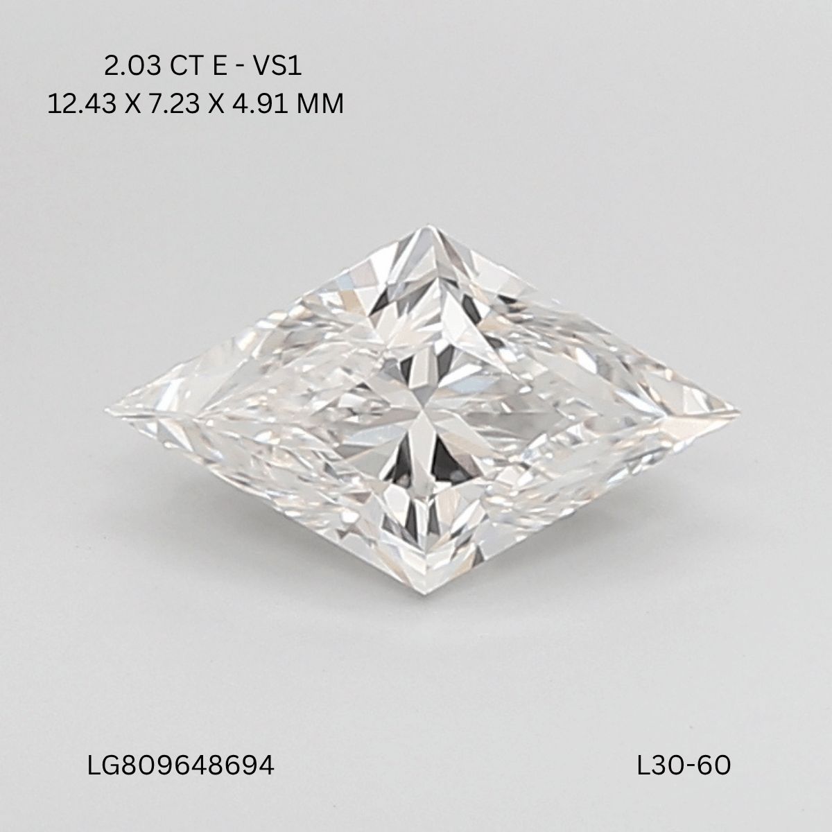 2.03 ct lab-grown Lozenge Diamond