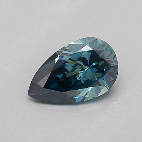 0.19 CT Fancy Deep Greenish Blue PEAR
