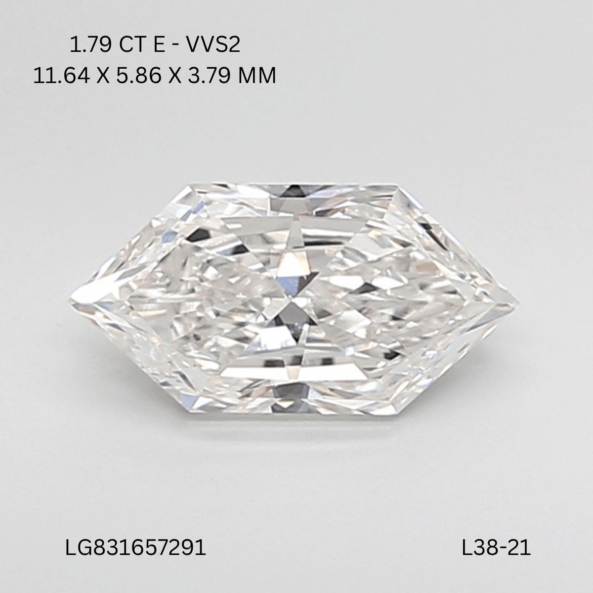 1.79 ct lab-grown Hexagonal Diamond