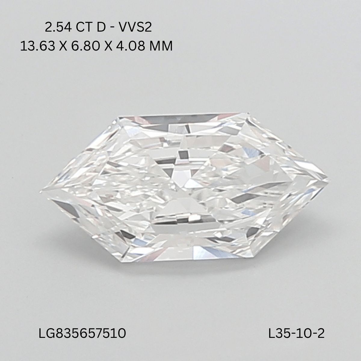 2.54 ct lab-grown Hexagonal Diamond