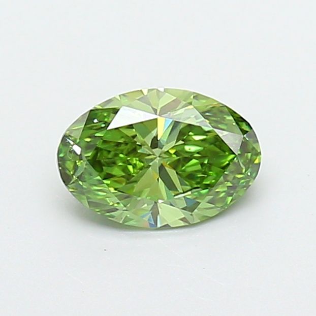 0.74 CT Fancy Vivid Green OVAL