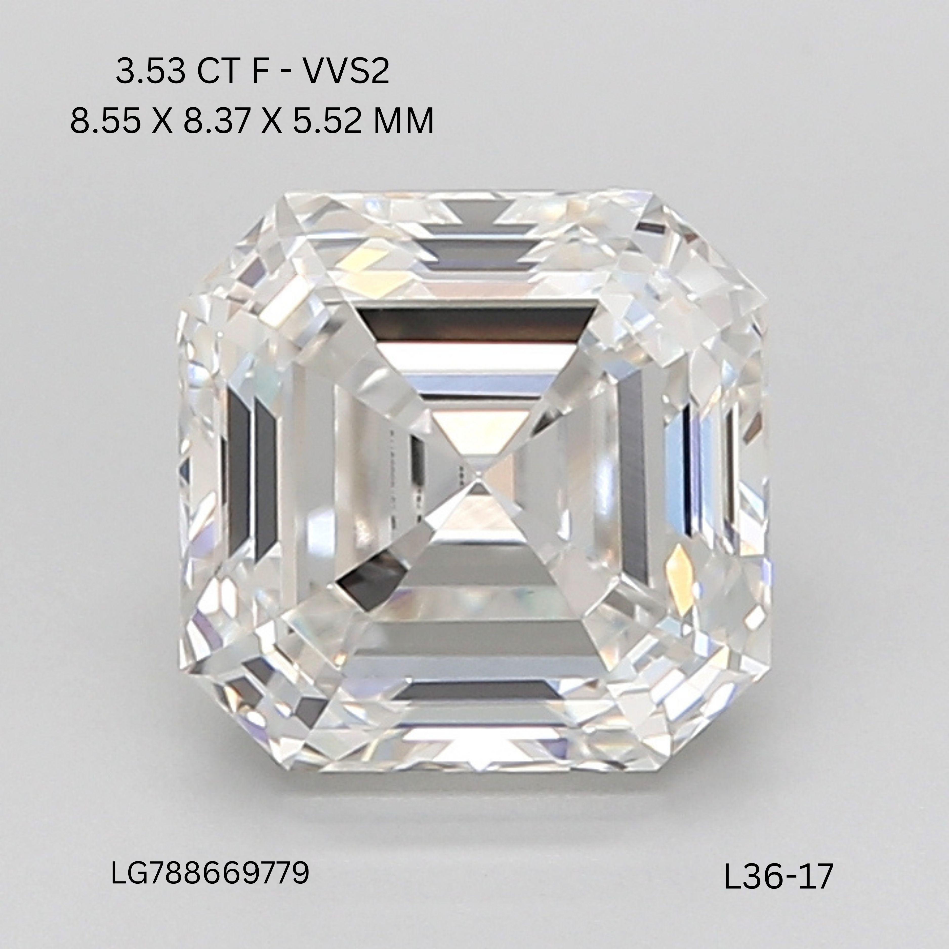 3.53 ct. asscher Lab Grown Diamond front image