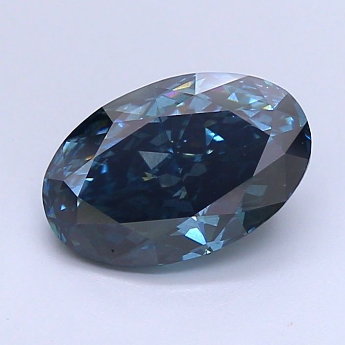 1.77 CT Fancy Deep Greenish Blue OVAL