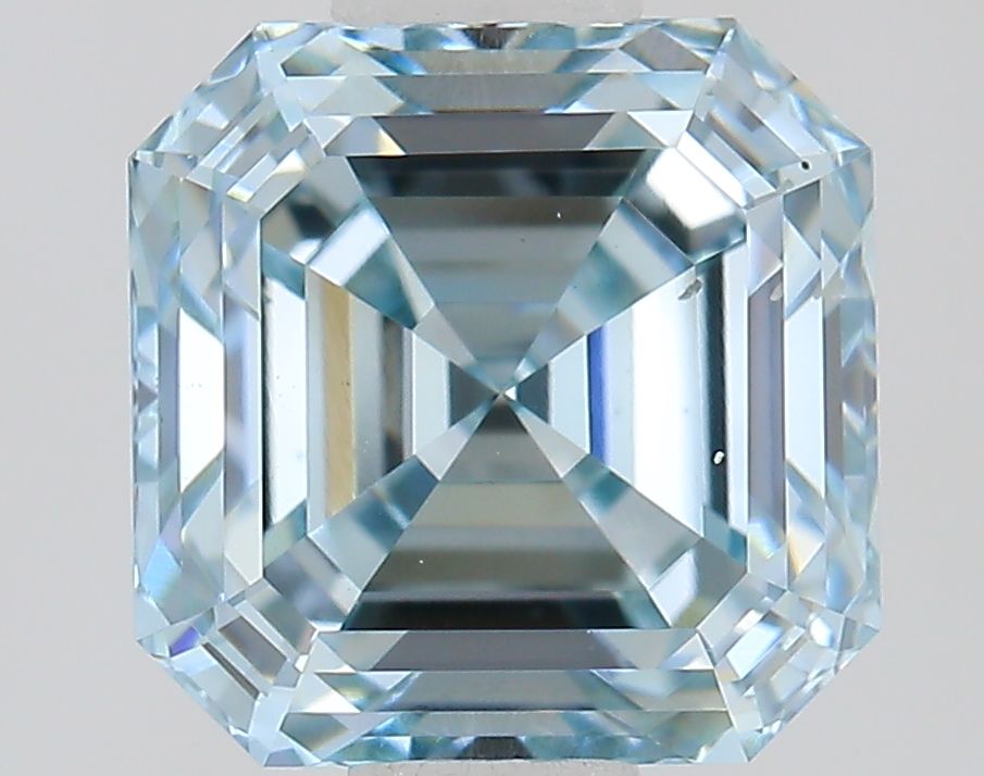 1.01 CT Fancy Green Blue ASSCHER