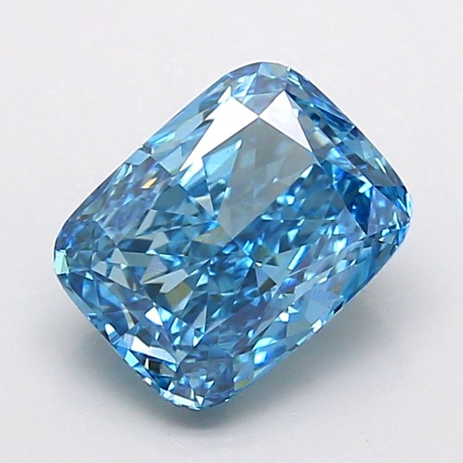 1.61 CT Fancy Vivid Blue CUSHION MODIFIED