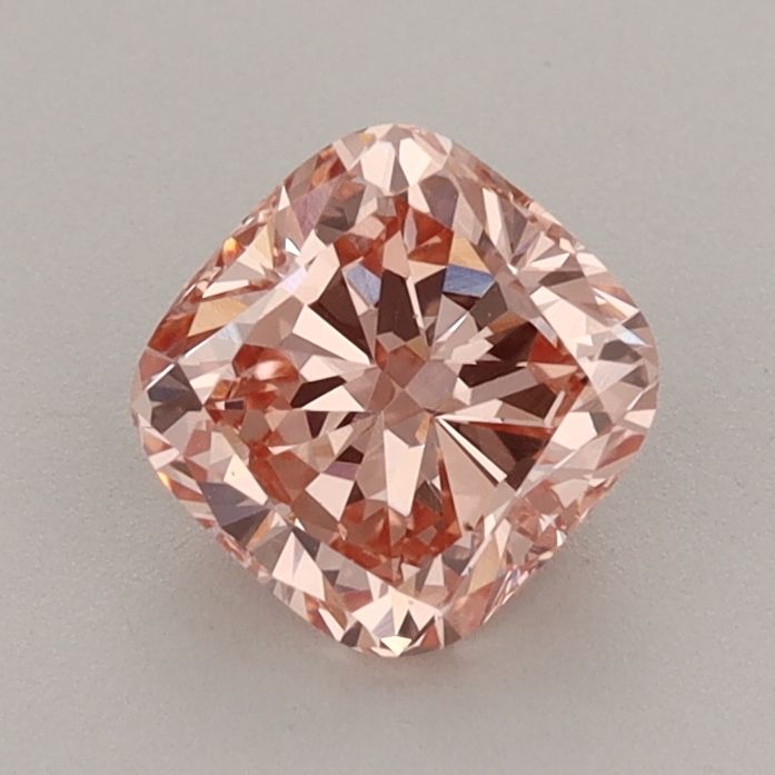 1.02 CT Fancy Intense Orangey Pink CUSHION MODIFIED