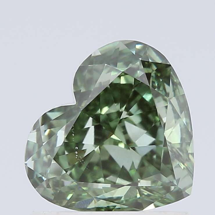 1.05 CT Fancy Vivid Green HEART