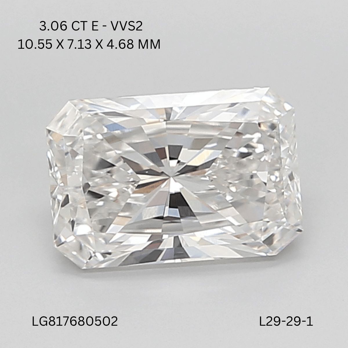 3.06 ct. radiant Lab Grown Diamond front image