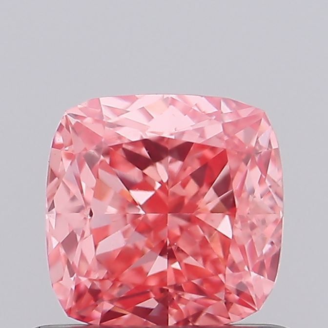 0.67 CT Fancy Vivid Pink CUSHION BRILLIANT
