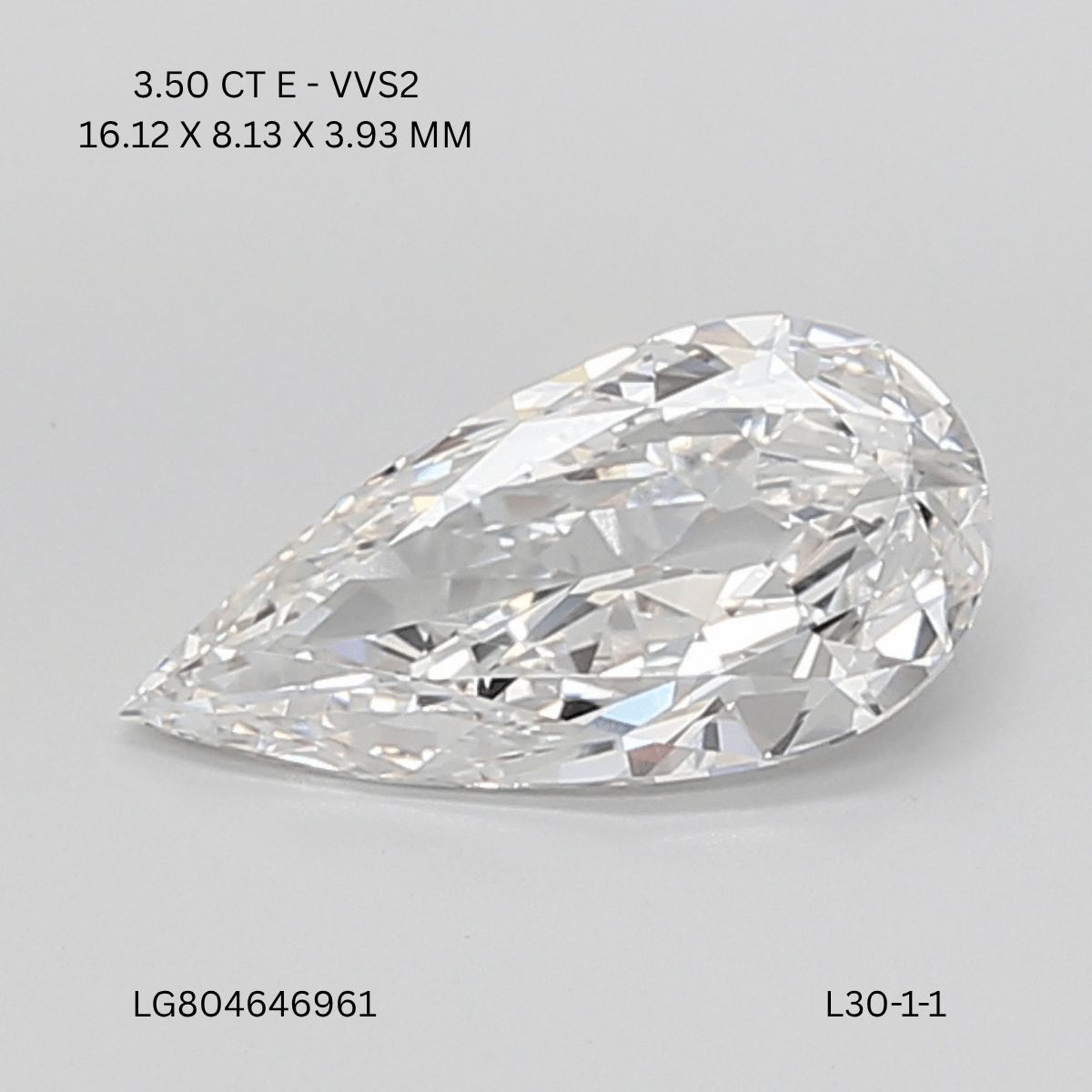 3.50 ct. pear Lab Grown Diamond front image