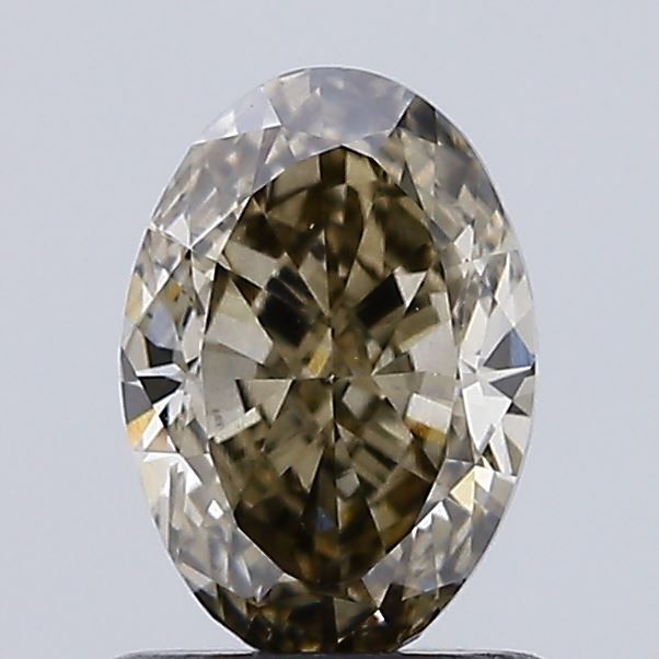 1.03 CT Fancy Light Gray Yellow OVAL