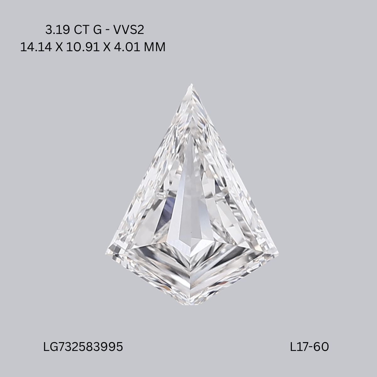 3.19 ct lab-grown Kite Diamond