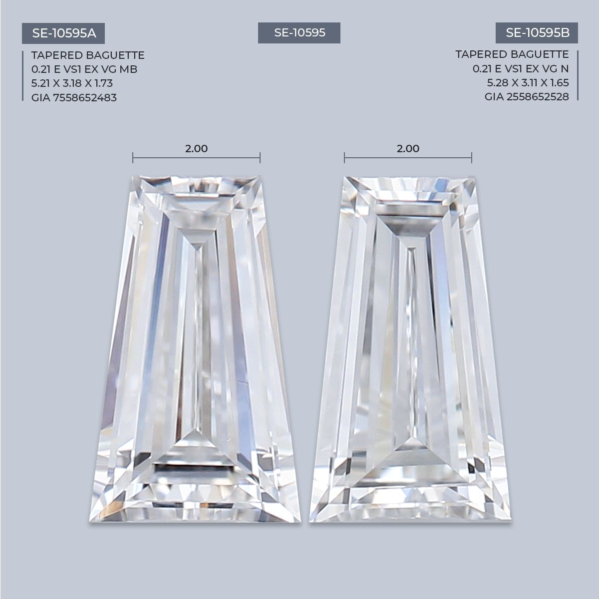 0.21 ct Tapered baguette Diamond