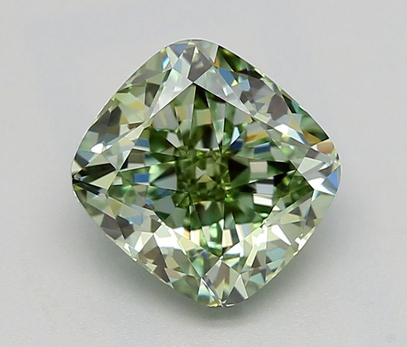 1.54 CT Fancy Intense Green CUSHION MODIFIED