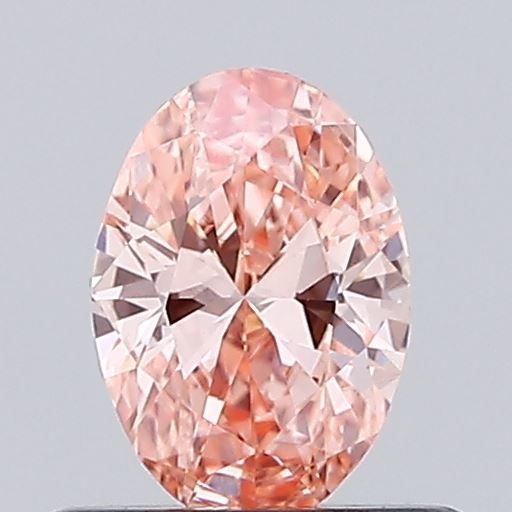 0.44 CT Fancy Vivid Orangey Pink OVAL