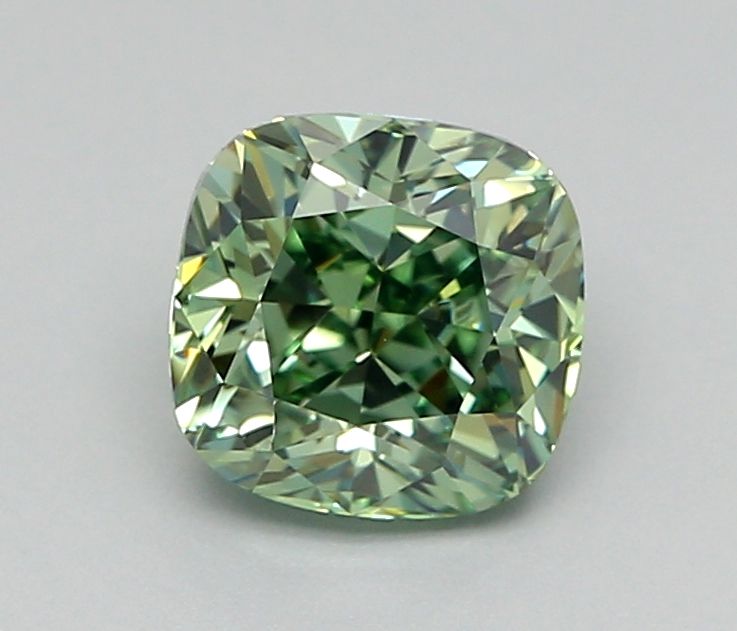 1.0 CT Fancy Vivid Green CUSHION MODIFIED