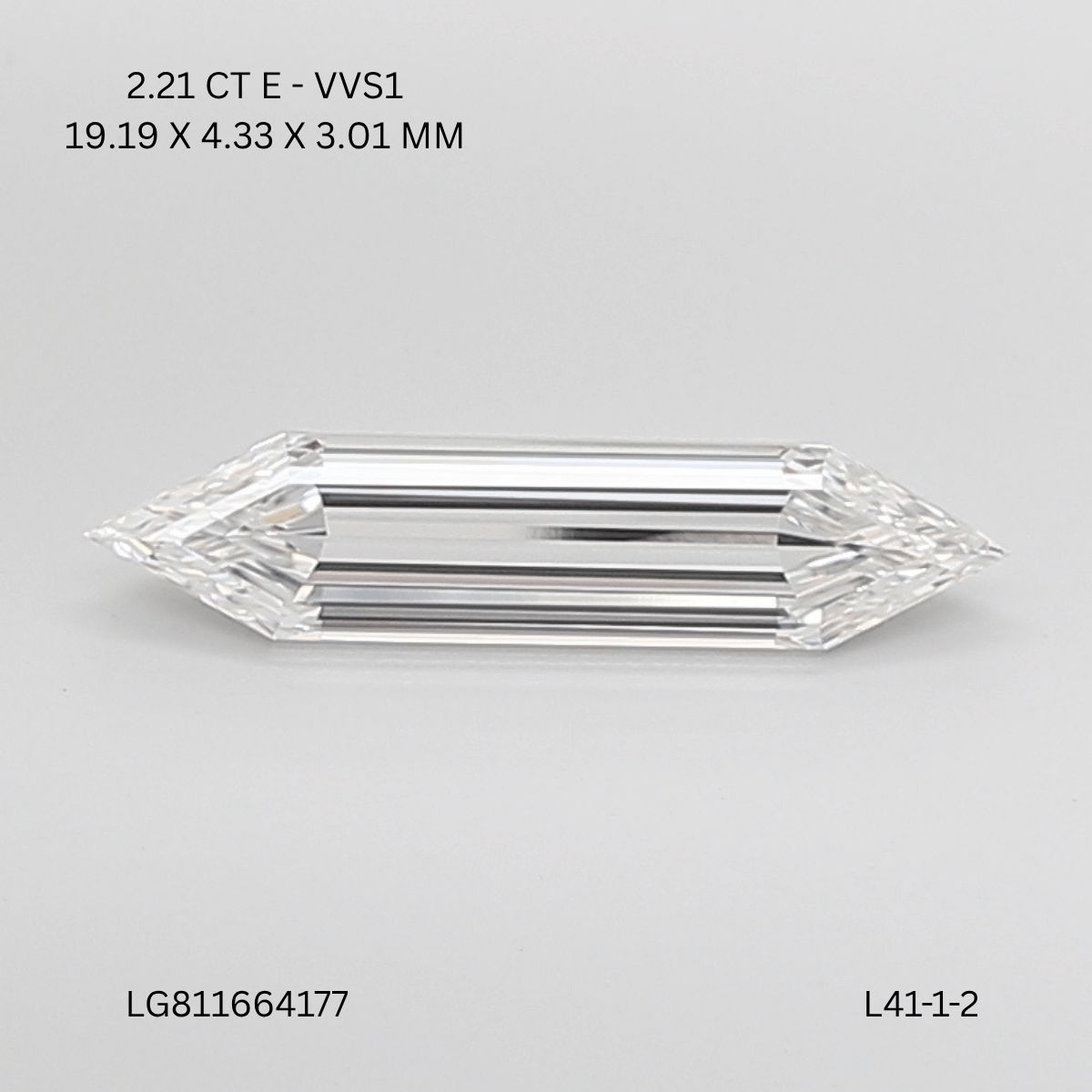 2.21 ct lab-grown Hexagonal Diamond