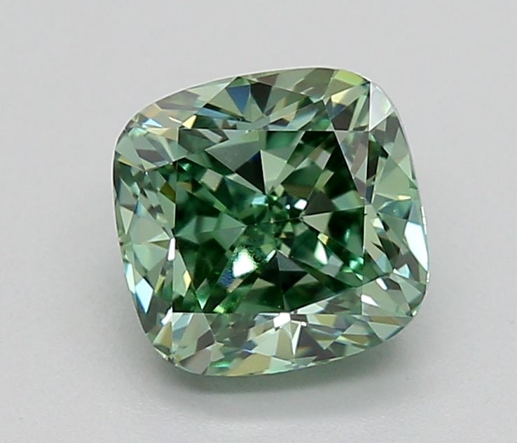 1.07 CT Fancy Vivid Green CUSHION MODIFIED