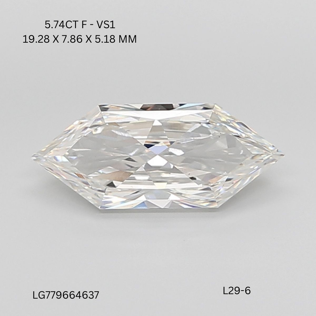 5.74 ct lab-grown Hexagonal Diamond