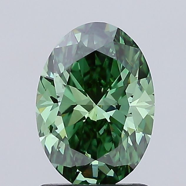 1.55 CT Fancy Vivid Green OVAL
