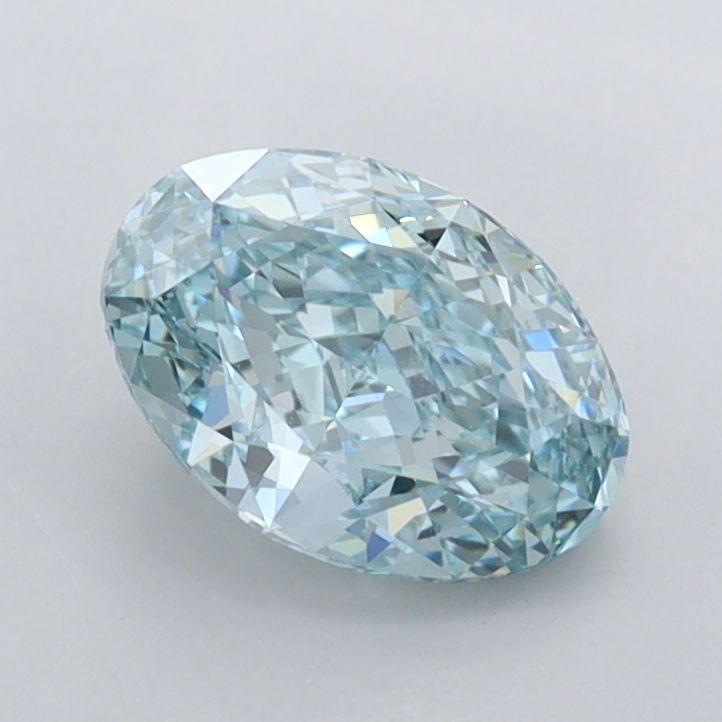 1.02 CT Fancy Vivid Greenish Blue OVAL
