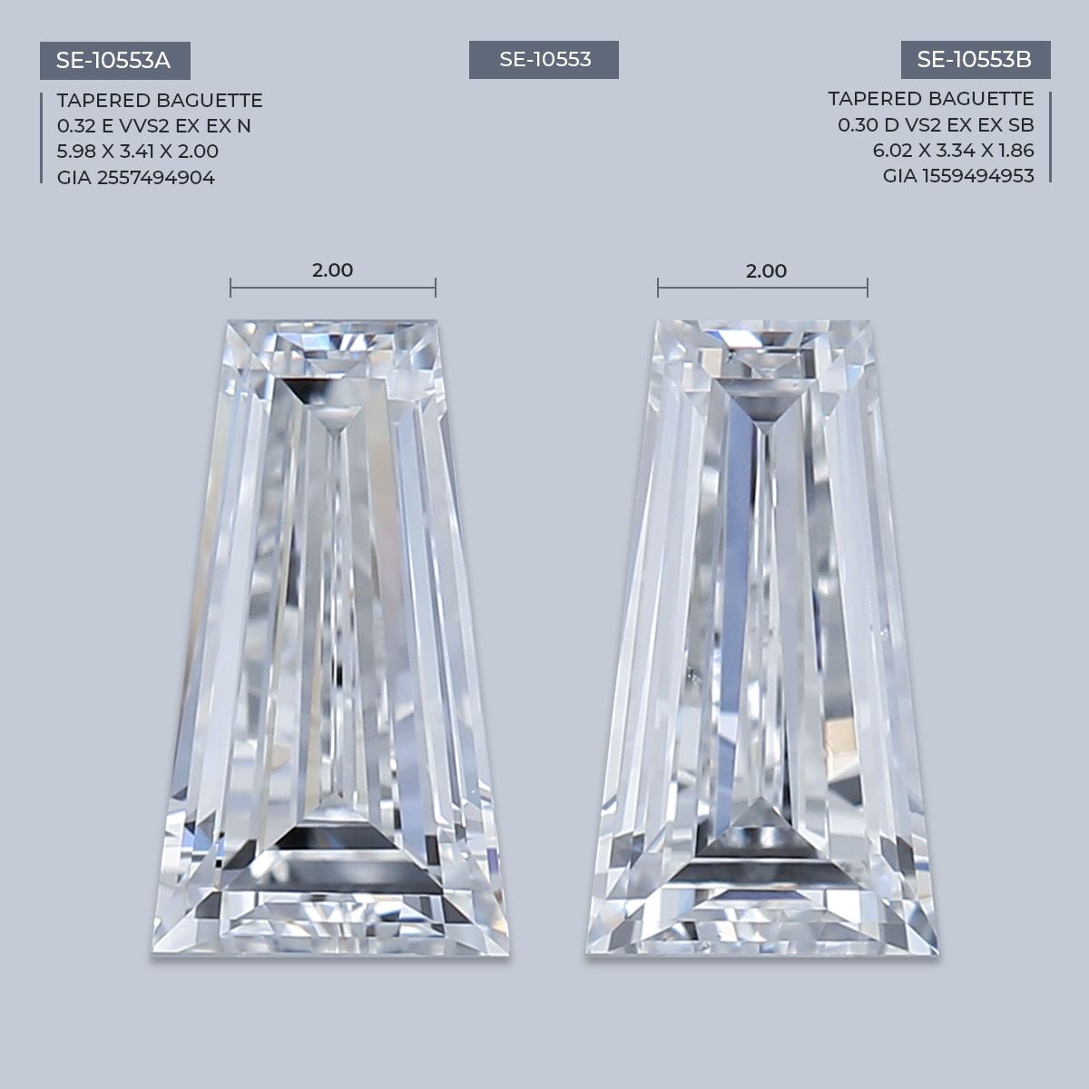 0.32 ct Tapered baguette Diamond