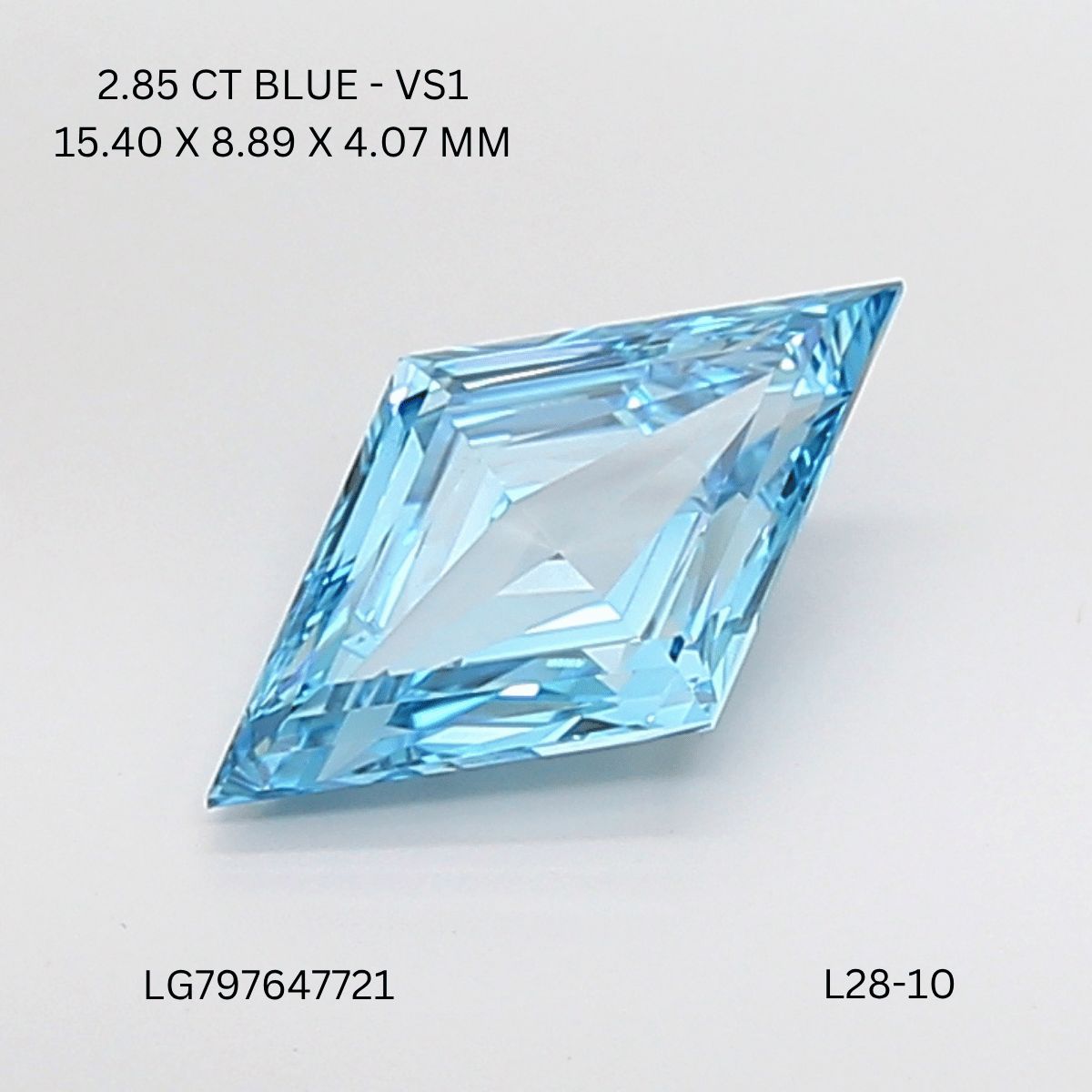 2.85 ct lab-grown Lozenge Diamond