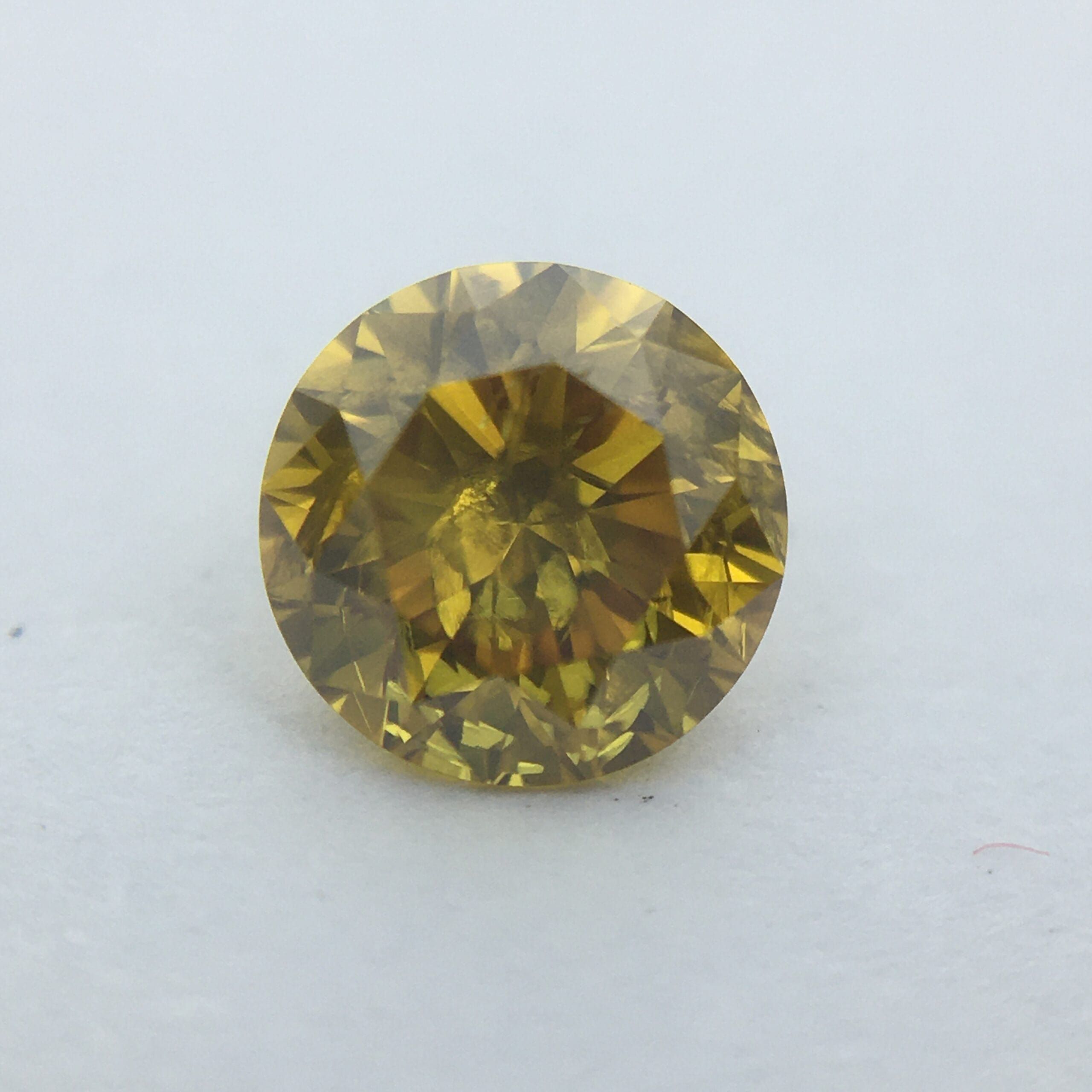 Diament 0.39 ct Fancy Deep Brownish Orangey Yellow/I2