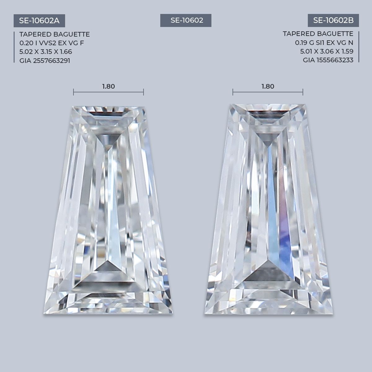 0.19 ct Tapered baguette Diamond