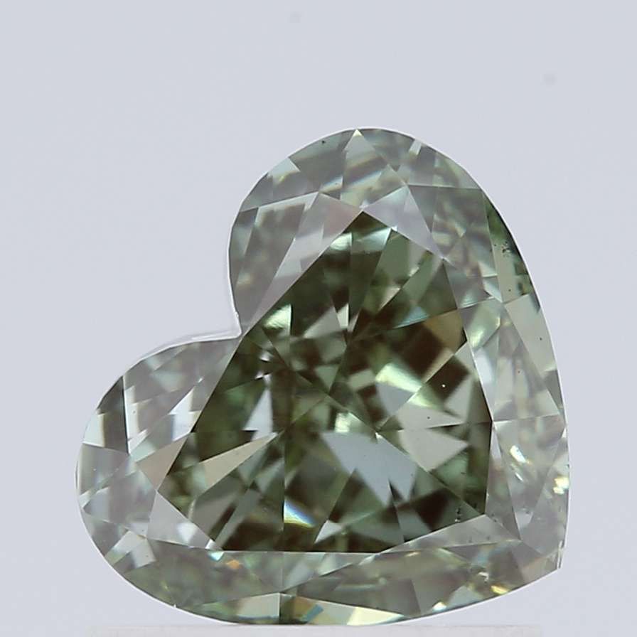 1.06 CT Fancy Vivid Green HEART