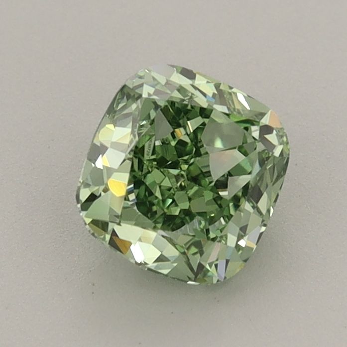 1.0 CT Fancy Vivid Green CUSHION MODIFIED