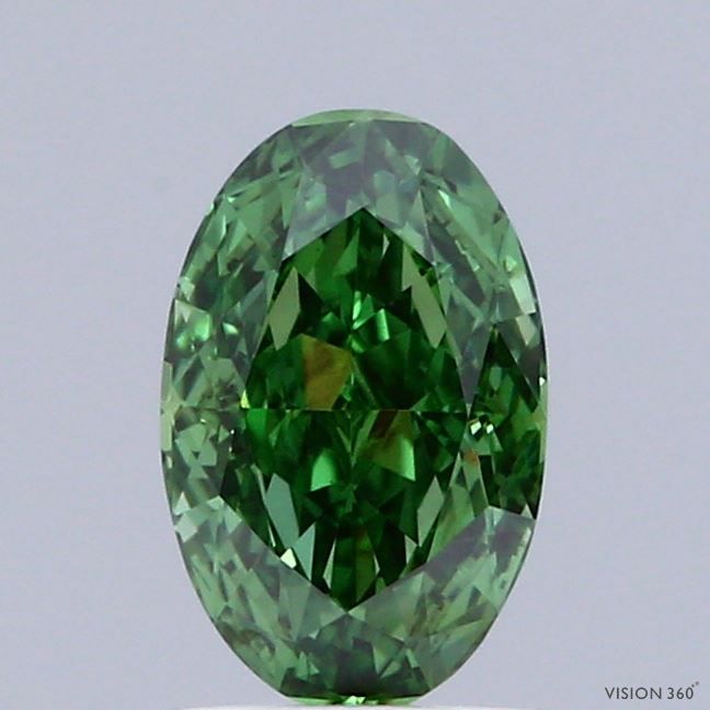 1.05 CT Fancy Vivid Green OVAL