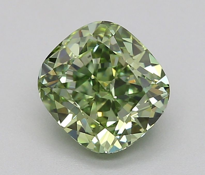 1.05 CT Fancy Vivid Green CUSHION MODIFIED