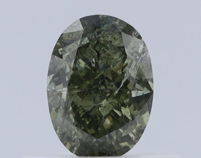 Diament 0.52 ct Fancy Dark Gray Yellowish Green/I2