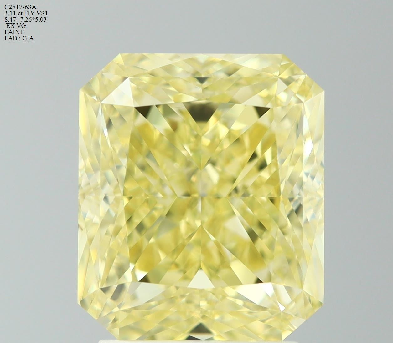 3.11 ct Radiant diamond