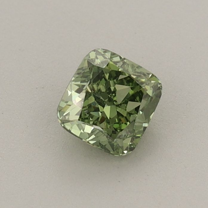 0.53 CT Fancy Vivid Green CUSHION MODIFIED