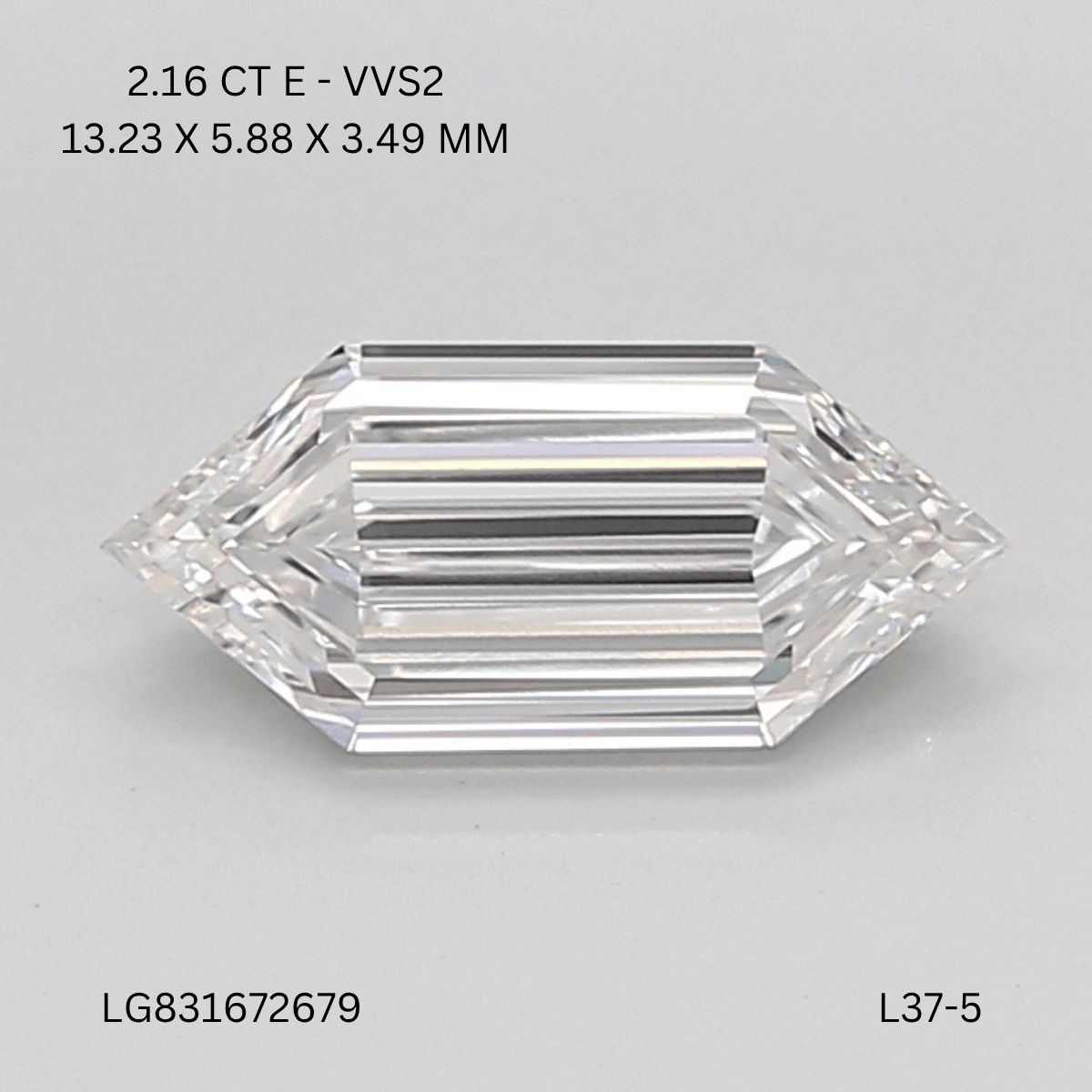 2.16 ct lab-grown Hexagonal Diamond