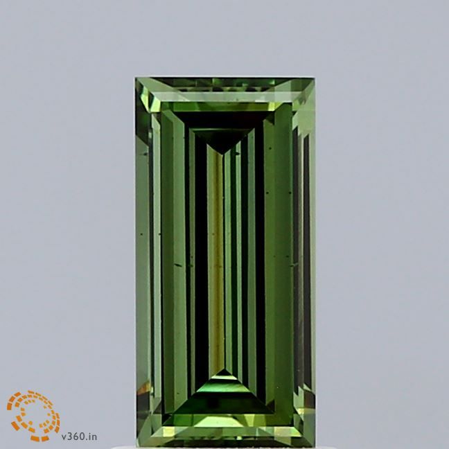 1.05 CT Fancy Vivid Green BAGUETTE