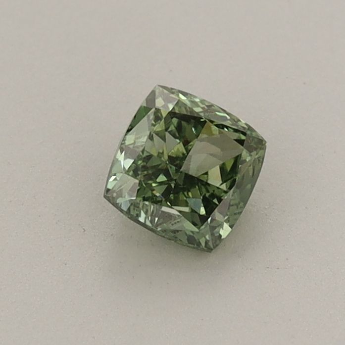 0.43 CT Fancy Vivid Green CUSHION MODIFIED