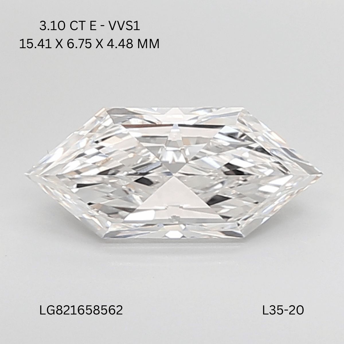 3.1 ct lab-grown Hexagonal Diamond